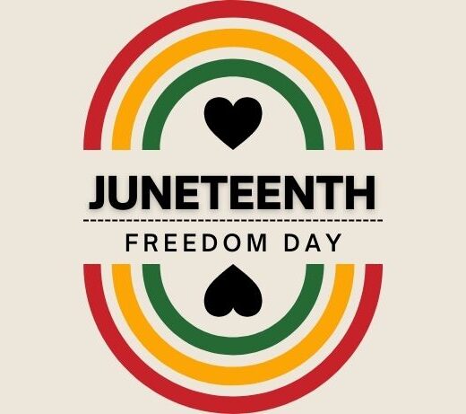 Juneteenth graphic with rainbow